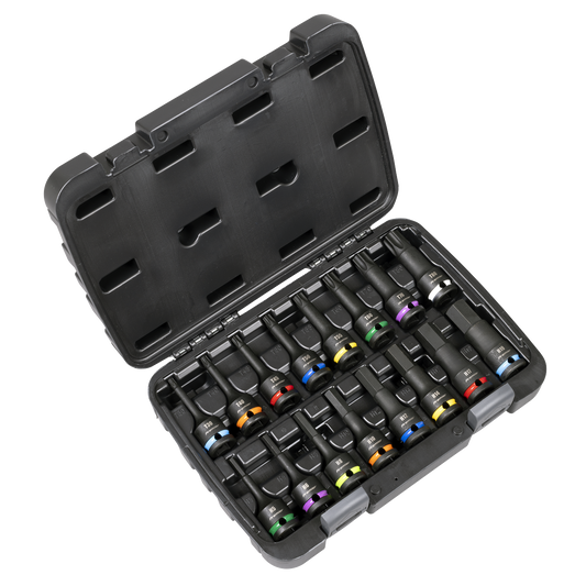 Premier Hex & TRX-Star* Impact Socket Bit Set 1/2"Sq Drive 16pc