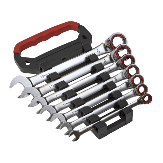 Premier Platinum Reversible Ratchet Combination Spanner Set 7pc