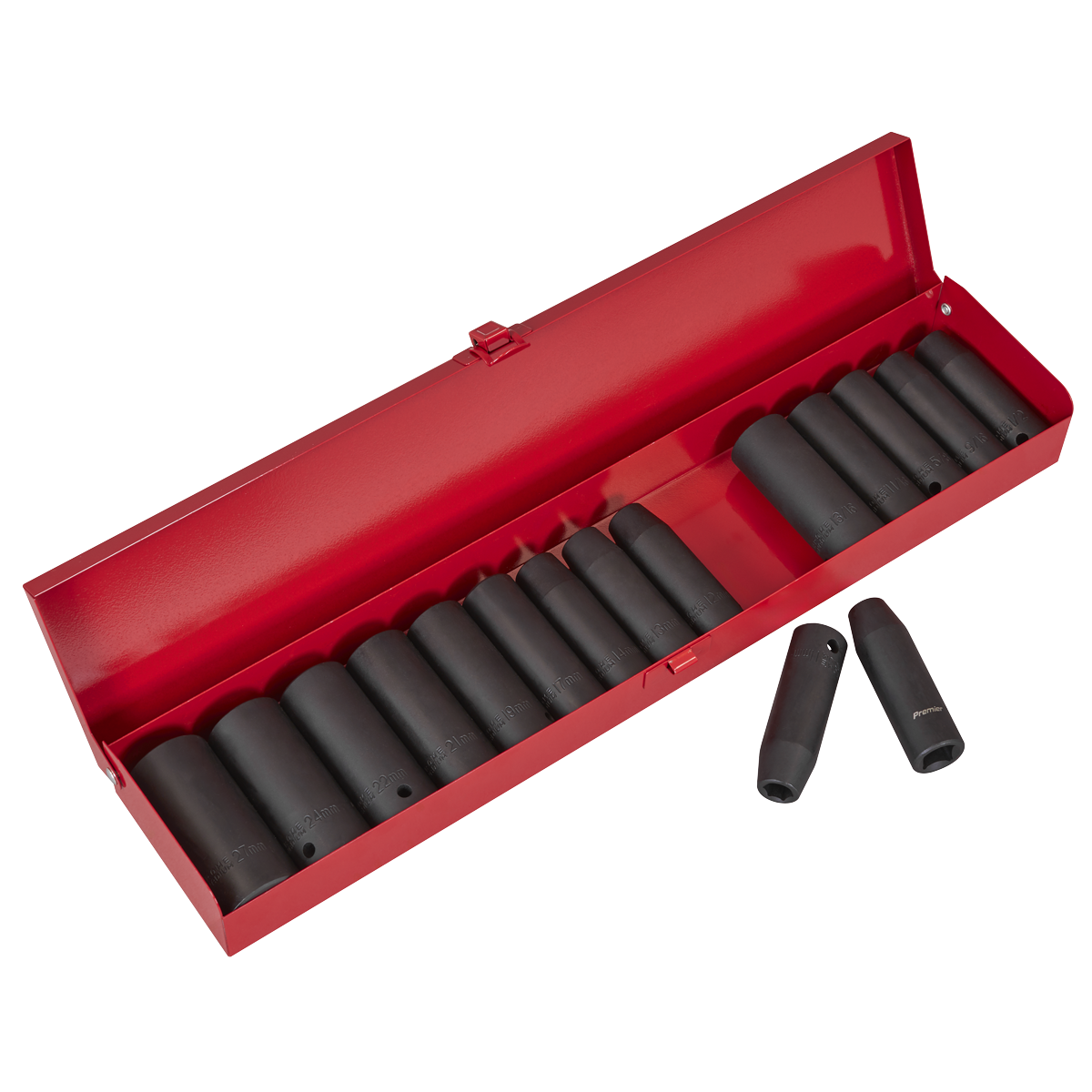 Premier Metric/Imperial Deep Impact Socket Set 1/2"Sq Drive 16pc