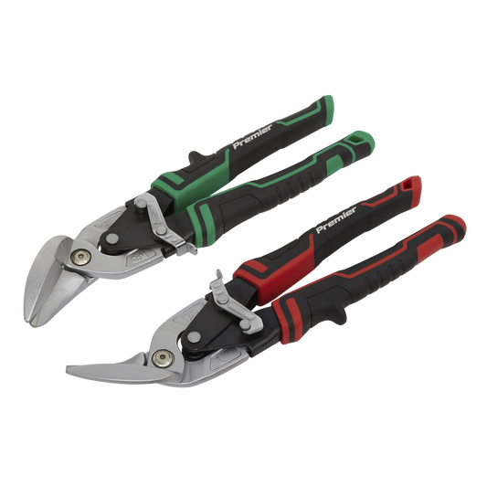 Premier High Leverage Offset Aviation Tin Snip Set 2pc