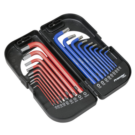 Premier Long Anti-Slip TRX-Star* & Ball-End Hex Key Set 18pc