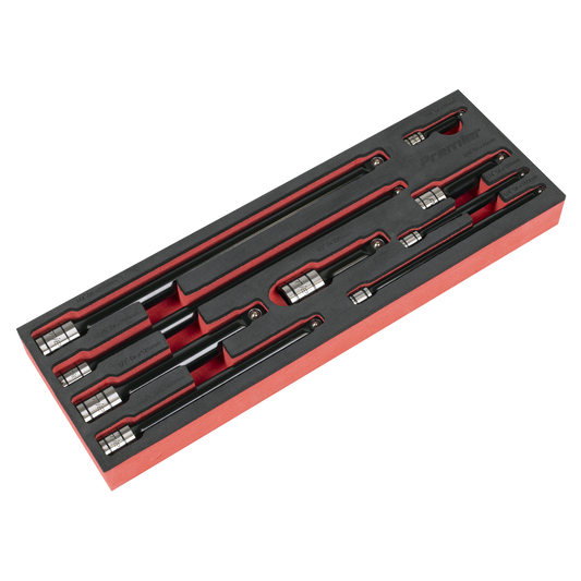 Premier Black Wobble/Rigid Extension Bar Set 1/4", 3/8" & 1/2"Sq Drive 9pc - Premier Black