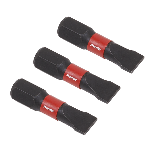 Premier Slotted Impact Power Tool Bits 6.5 x 25mm 3pc