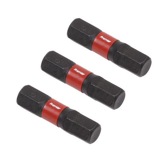 Premier Hex Impact Power Tool Bits 6 x 25mm 3pc