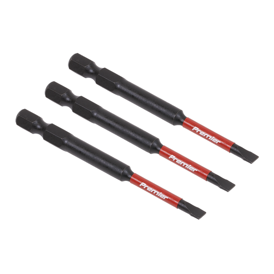Premier Slotted Impact Power Tool Bits 4.5 x 75mm 3pc