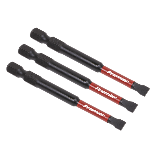 Premier Slotted Impact Power Tool Bits 5.5 x 75mm 3pc