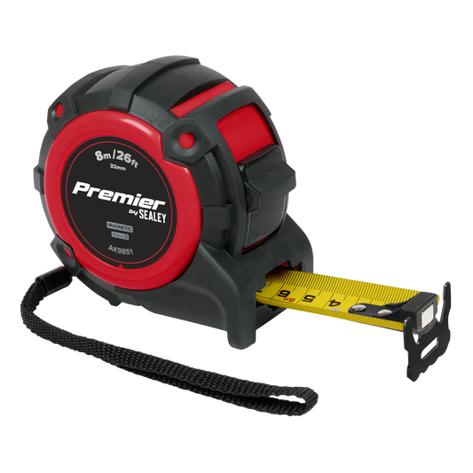 Premier Metric/Imperial Tape Measure Extra-Wide Blade 8m(26ft) x 32mm
