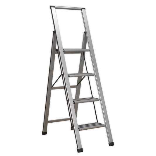 Aluminium Professional Folding Step Ladder 4-Step 150kg Capacity - EN 1483