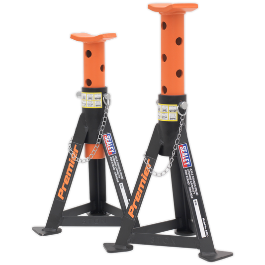Premier Axle Stands (Pair) 3 Tonne Capacity per Stand - Orange