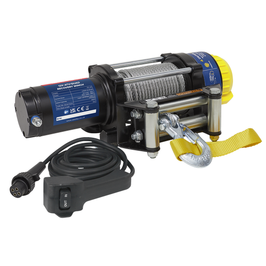 ATV/Quad Recovery Winch 2040kg (4500lb) Line Pull 12V
