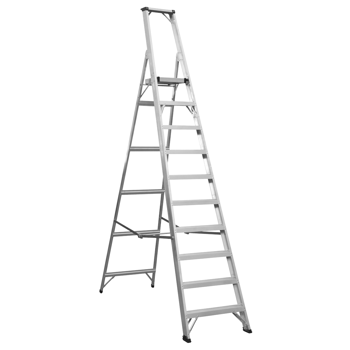 Industrial Step Ladder 10-Tread Aluminium - EN 131