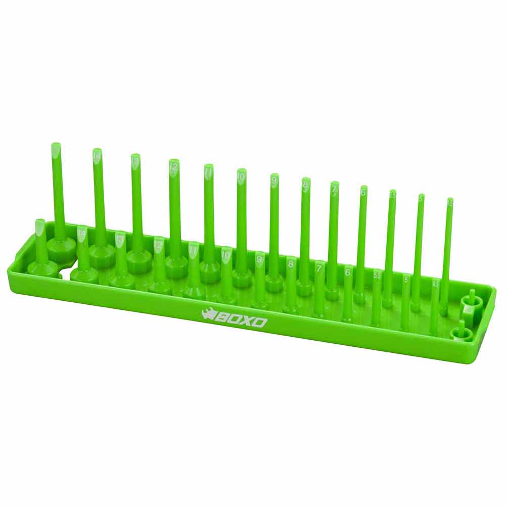 BOXO 28Pc 1/4" Vertical Socket Tray - Red or Green