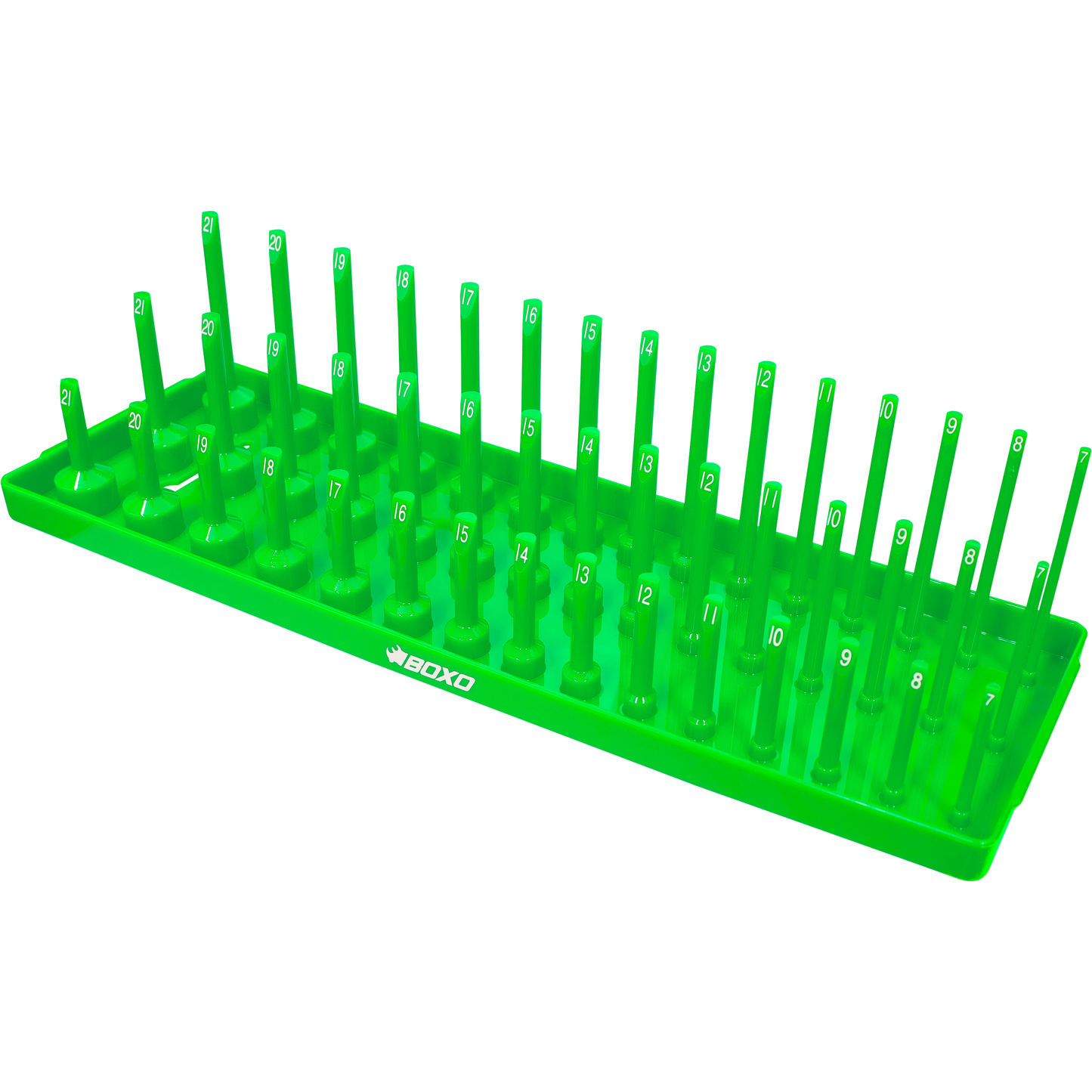 BOXO 45Pc 3/8" 3-Tier Vertical Socket Tray - Green or Red