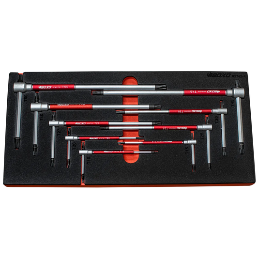 BOXO 9Pc 3-Way Spinner Torx T-Handle Wrench Set