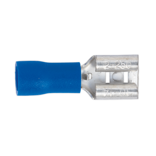 Push-On Female Terminal 6.3mm, Blue - Pack of 100