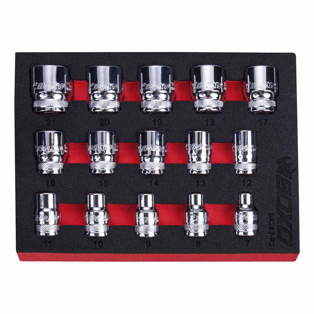 BOXO 15Pc 3/8" MULTIfix Spline Socket Set