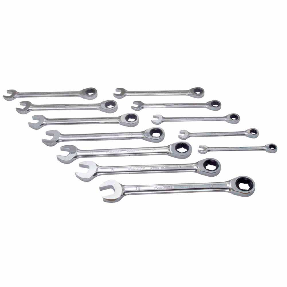 BOXO 12Pc 72T Rounded Nut Ratcheting Spanner Set (8mm to 19mm)