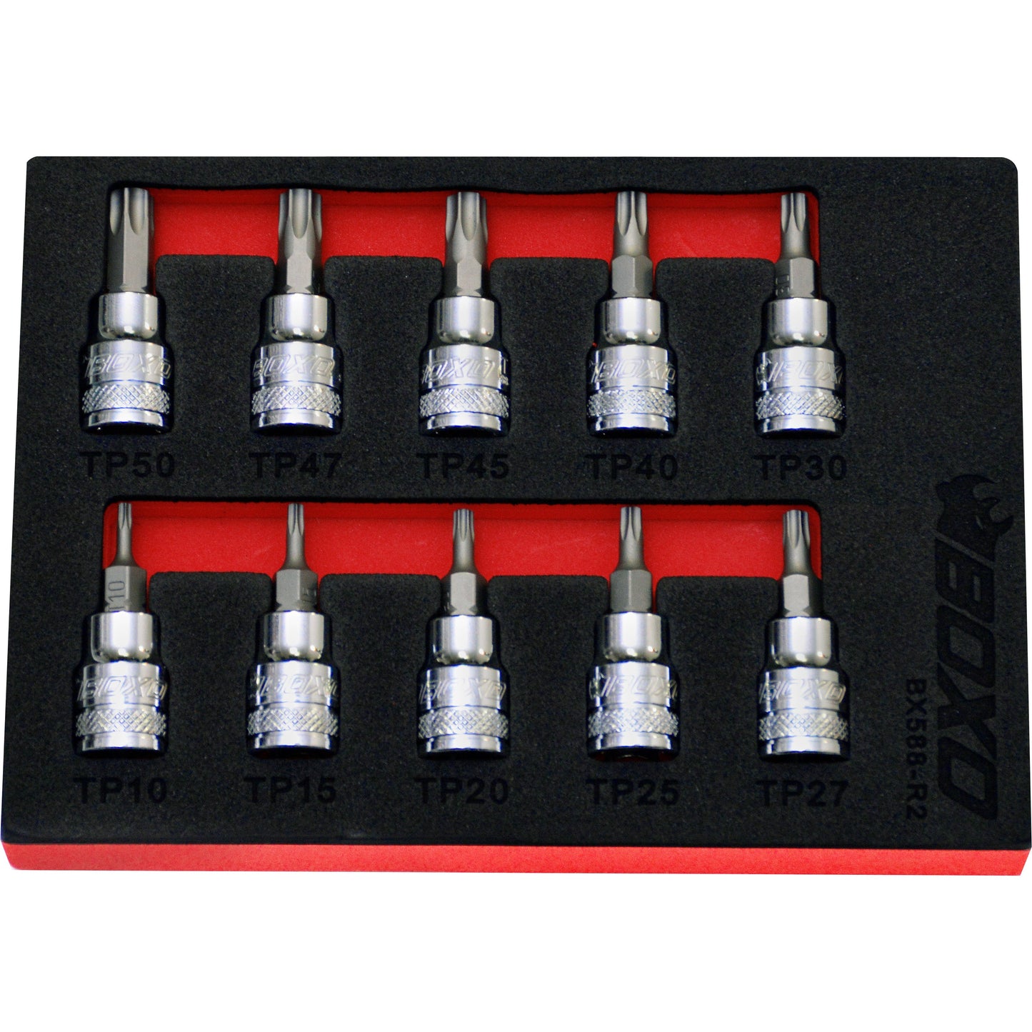 BOXO 10Pc 3/8" Tamperproof Torx Bit Set