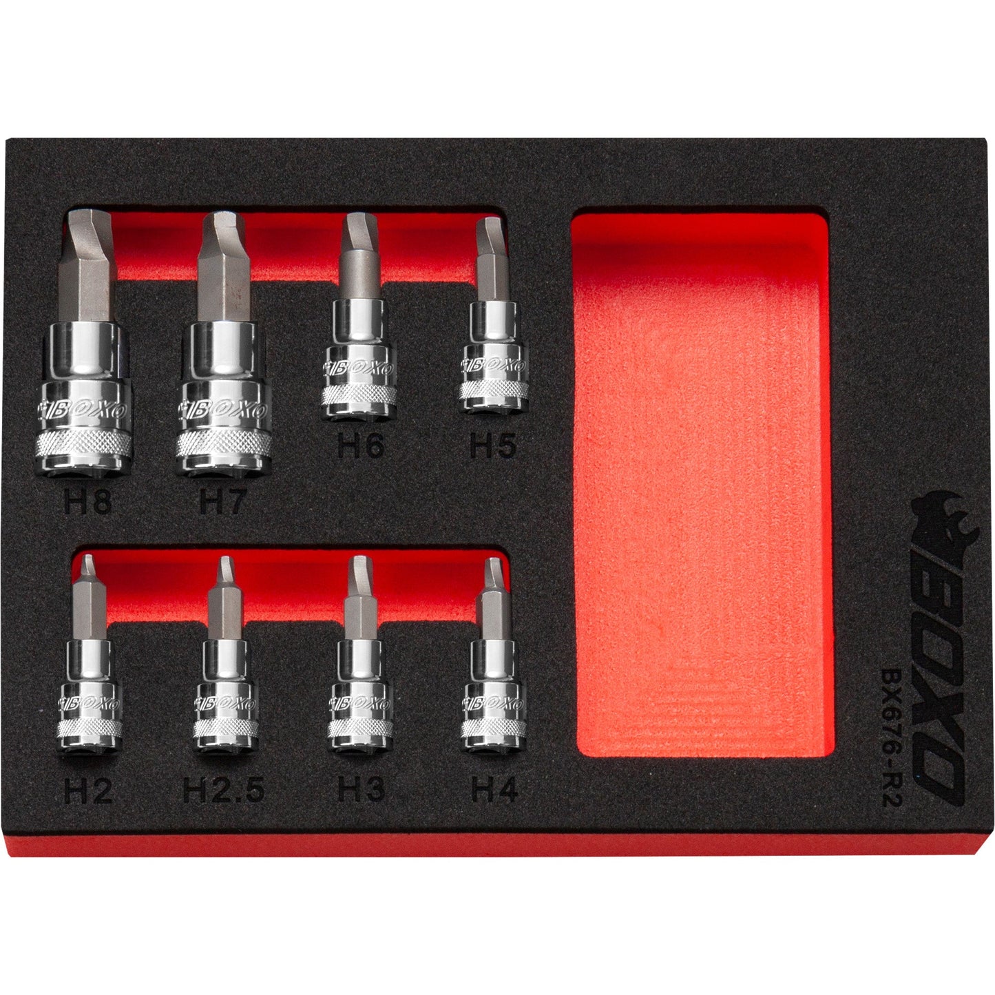 BOXO 8Pc 1/4" & 3/8" Hex Extractor Bit Socket Set
