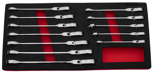 BOXO 12Pc Flex-Head Ratcheting Spanner Set