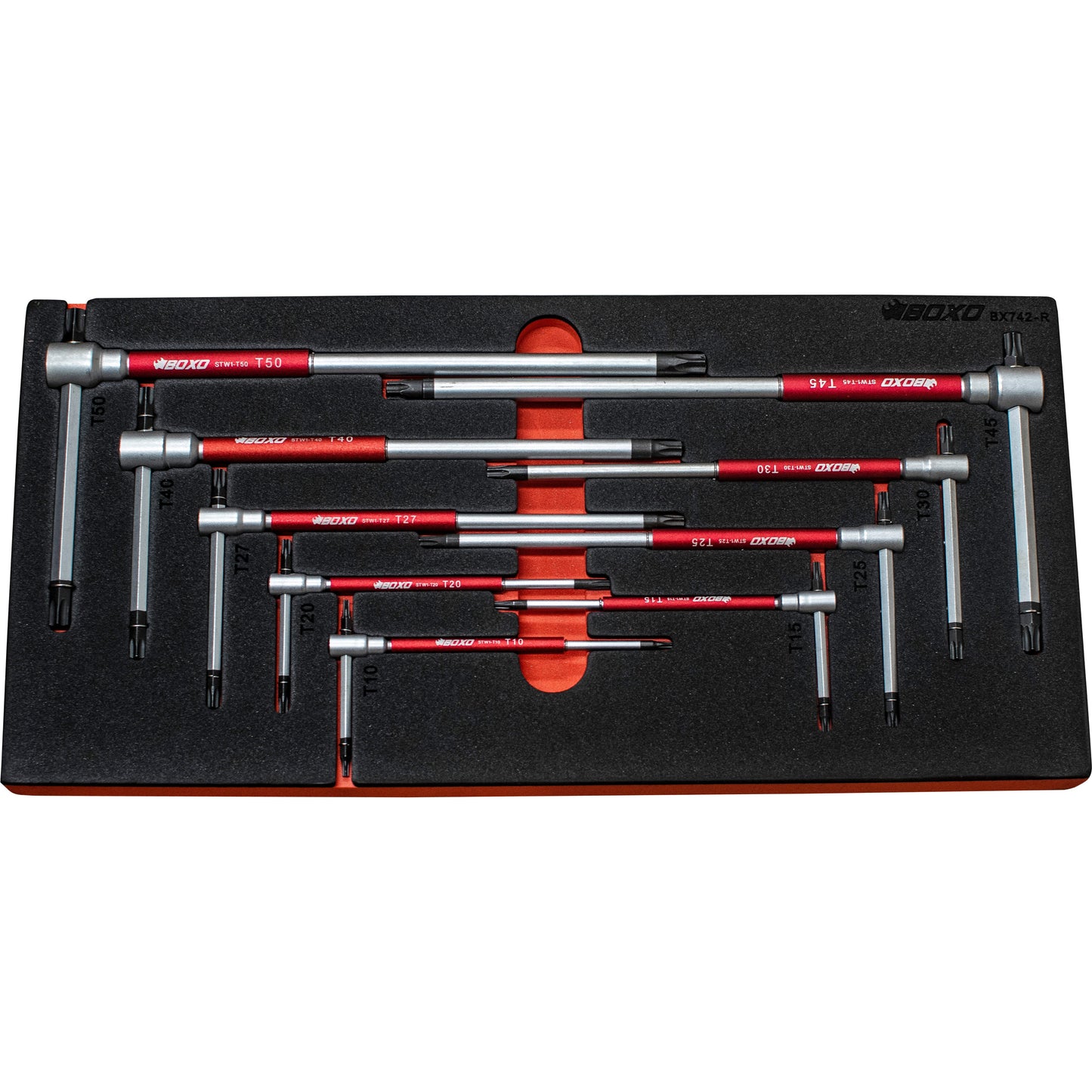 BOXO 9Pc 3-Way Spinner Torx T-Handle Wrench Set