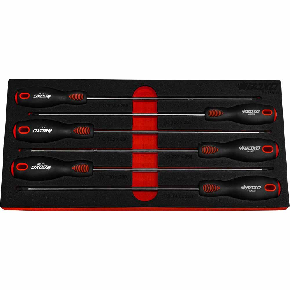 BOXO 6pc Torx Screwdriver 250L Set in EVA Foam