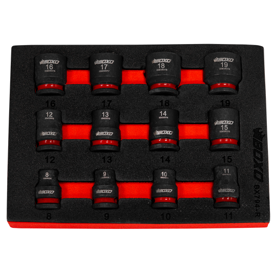 BOXO 12Pc 3/8" Magnetic Impact Socket Set