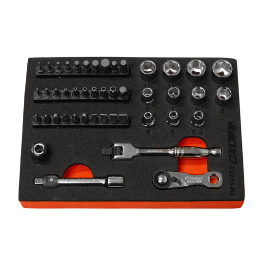 BOXO 45Pc 1/4" 6Pt Socket Set
