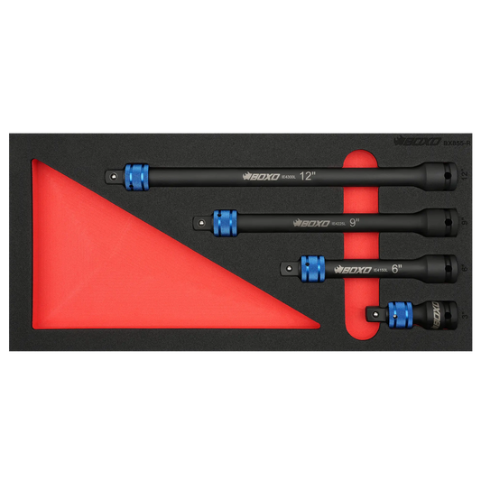 BOXO 4Pc 1/2" Impact Extension Set With Quick Release