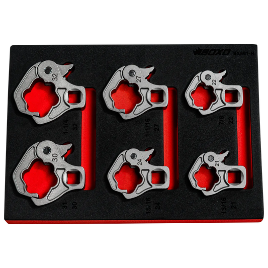 BOXO 6Pc 1/2" Ratcheting Flare Nut Set