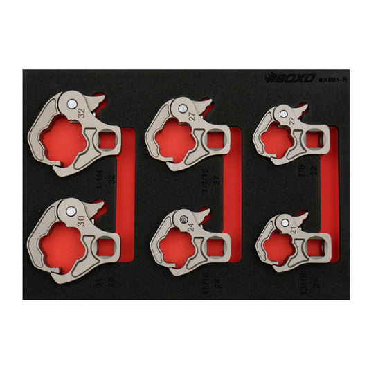 BOXO 6Pc 1/2" Ratcheting Flare Nut Set