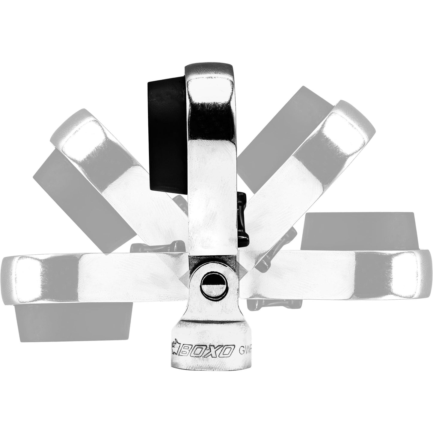 BOXO 8Pc 3/8" Flex-Head Reversible Deep Box Ratcheting Wrench Heads