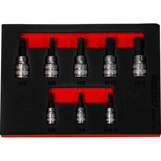 BOXO 8Pc 1/4" & 3/8" Hex Magnetic Bit Socket Set