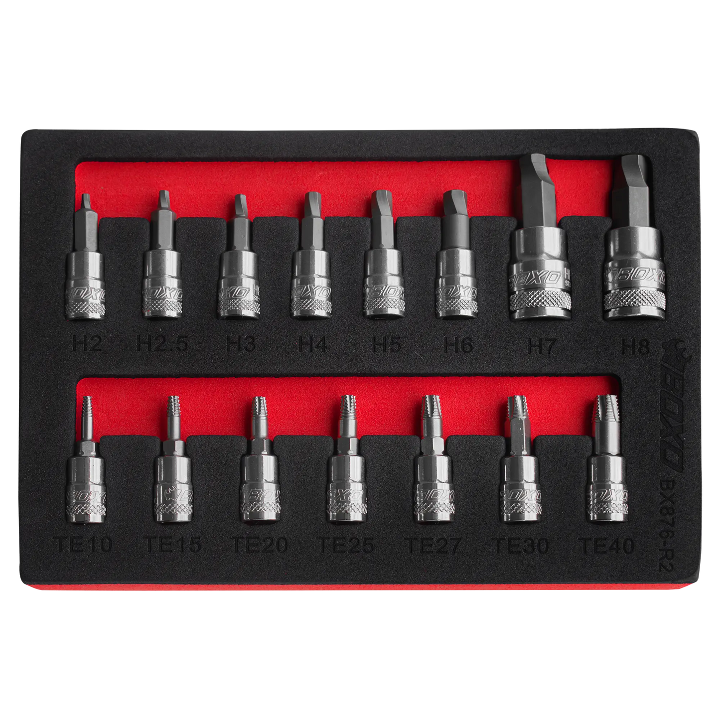 15Pc 1/4 & 3/8" Torx & Hex Extractor Bit Socket Set