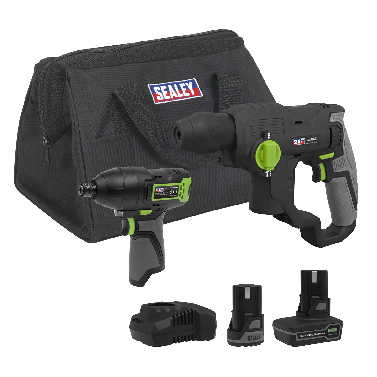 2 x SV10.8 Series Cordless Power Tool Kit 10.8V - 2 Batteries & Euro Plug