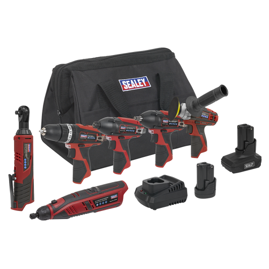 6 x SV12 Series Cordless Power Tool Kit 12V - 2 Batteries