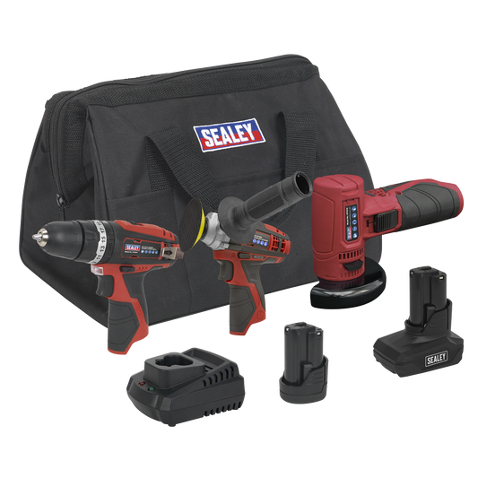 3 x SV12 Series Cordless Power Tool Kit 12V - 2 Batteries