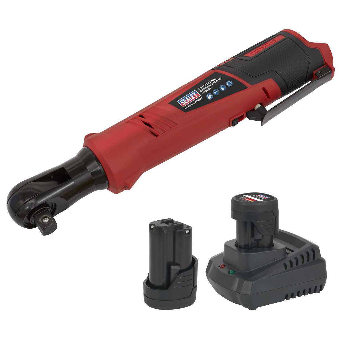 SV12 Series 1/2"Sq Drive Cordless Ratchet Wrench Kit 12V 2Ah - 2 Batteries