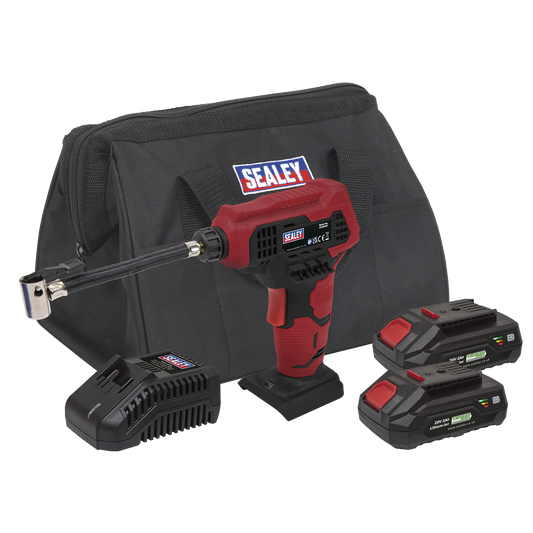 SV20 Series Cordless Tyre Inflator Kit 20V 2Ah - 2 Batteries