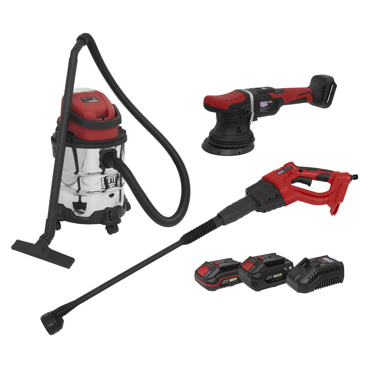 3 x SV20 Series Cordless Power Tool Car Valeting Kit 20V - 2 Batteries