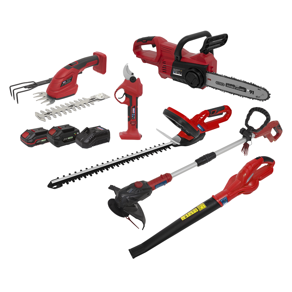 6 x SV20 Series Cordless Garden Power Tool Kit 20V - 2 Batteries