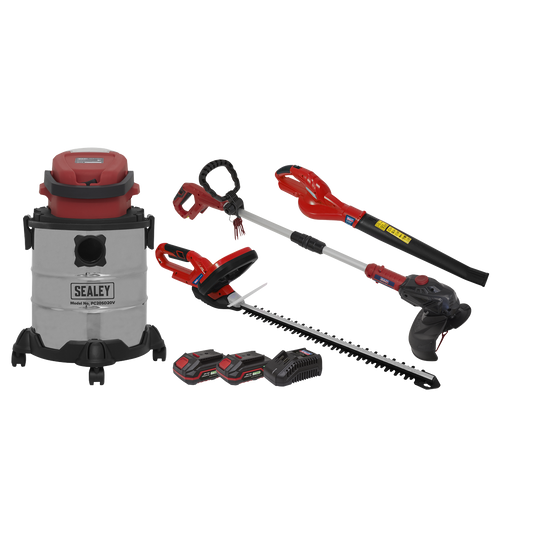 4 x SV20 Series Cordless Garden Power Tool Kit 20V - 2 Batteries