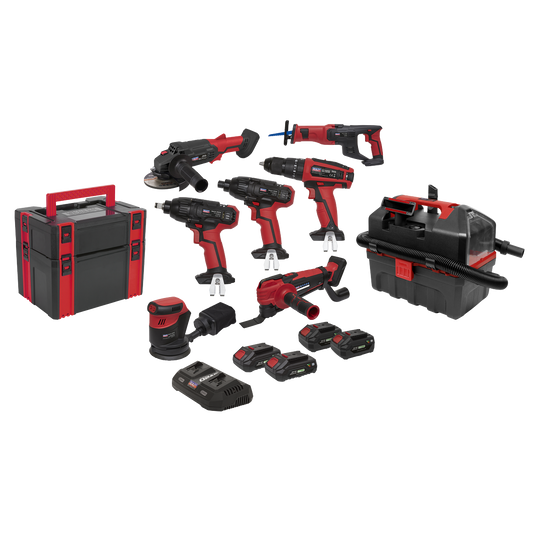 8 x SV20 Series Cordless Power Tool Kit 20V - 4 Batteries