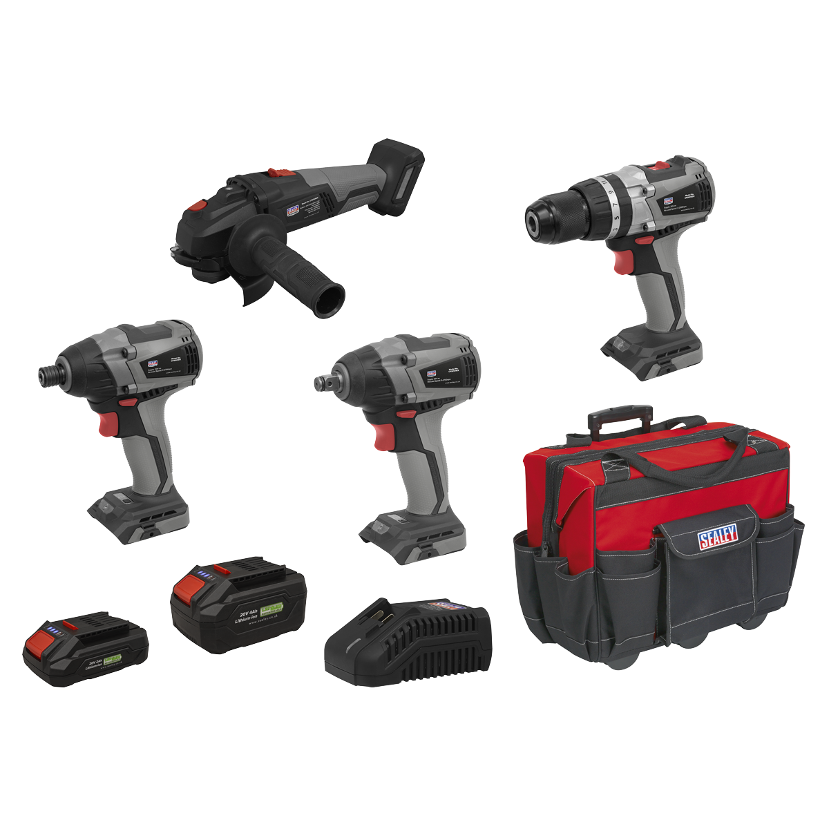 Premier 4 x SV20 Series Cordless Brushless Power Tool Kit 20V - 2 Batteries