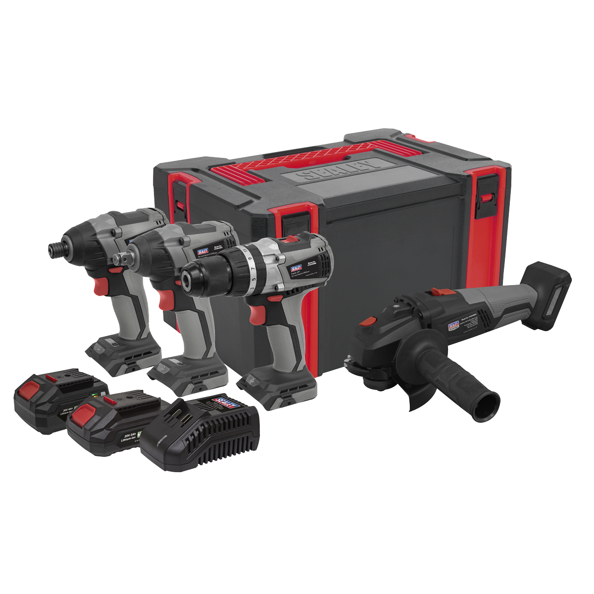 Premier 4 x SV20 Series Cordless Brushless Power Tool Kit 20V Euro Plug - 2 Batteries