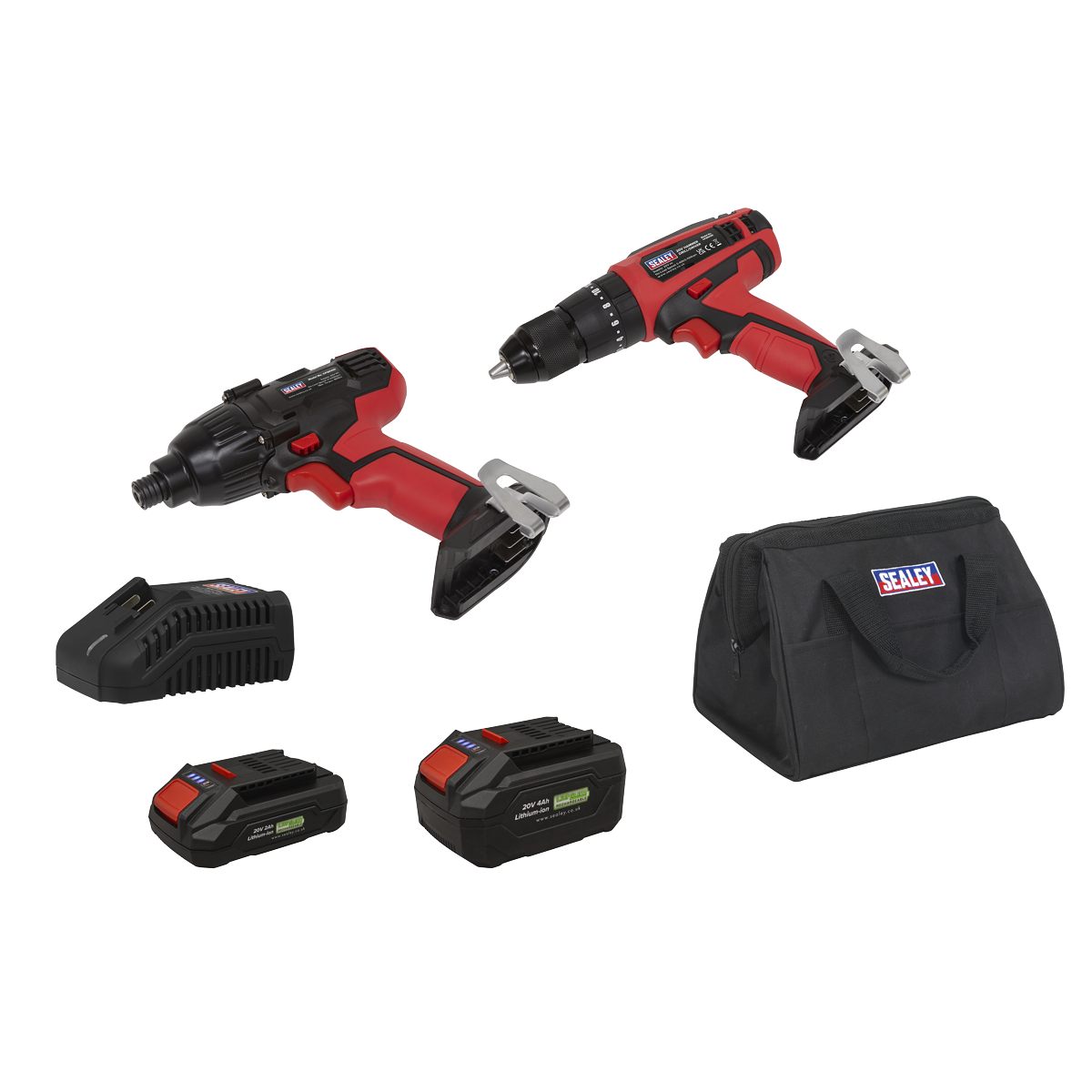 2 x SV20 Series Cordless Power EU Tool Kit 20V Euro Plug - 2 Batteries