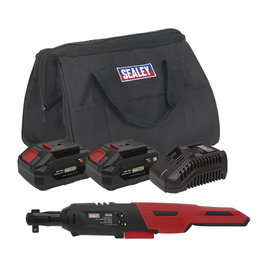 SV20 Series 3/8"Sq Drive Cordless Ratchet Wrench Kit 60Nm 20V 4Ah - 2 Batteries