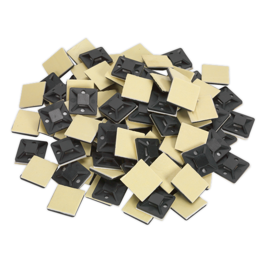 Self-Adhesive Cable Tie Mount 20 x 20mm, Black - Pack of 100