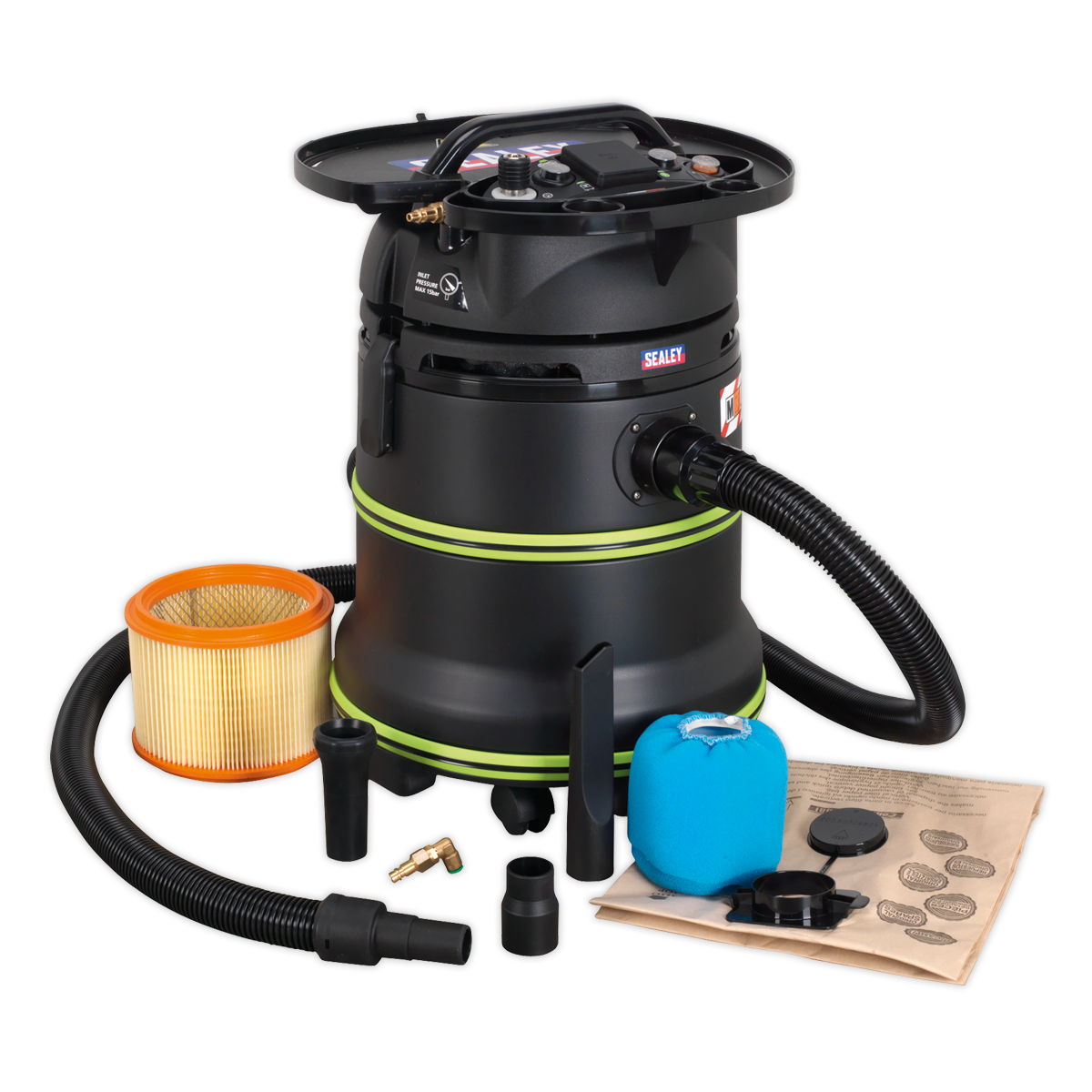 M Class Dust-Free Industrial Wet & Dry Vacuum Cleaner 35L with Autostart for Air/Electric Power Tools 1000W/230V