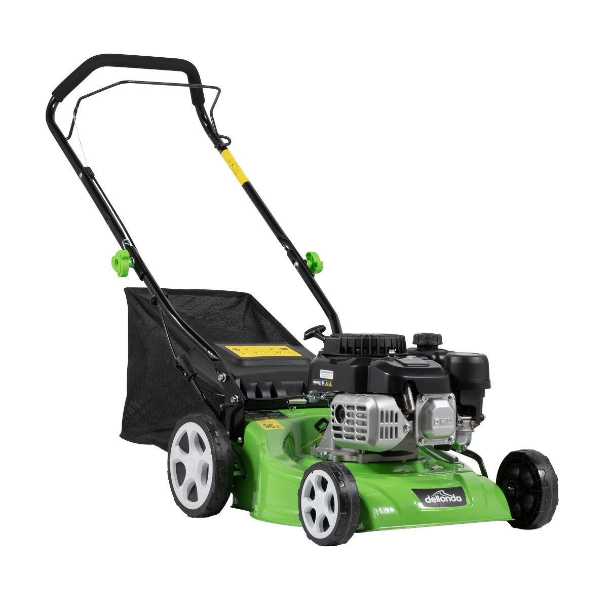 Dellonda Hand-Propelled Petrol Lawnmower Grass Cutter, 127cc 16"/41cm 4-Stroke